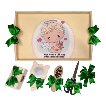 Set tavita mot ruperea turtei tema ingeras, fundite culoare verde, Denikos® TV029 - Img 2
