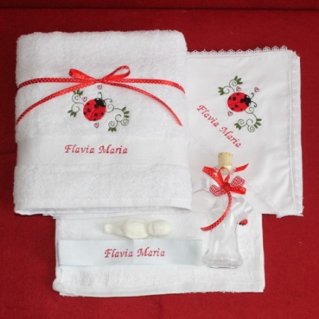 Trusou botez complet buburuza personalizat cu numele copilului NKTB011