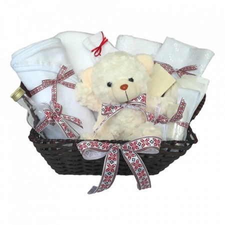 Cos cadou trusou botez, Ursulet, model traditional, 12 piese, Denikos® 647 - Img 2