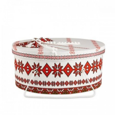 Cutie trusou traditional alb rosu NK-TR-001-C