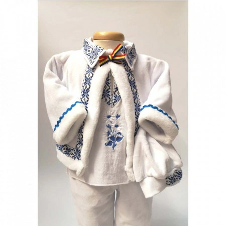 Set botez traditional baietel, trusou botez landou, lumanare si costum national baiat, Denikos® 967 - Img 7