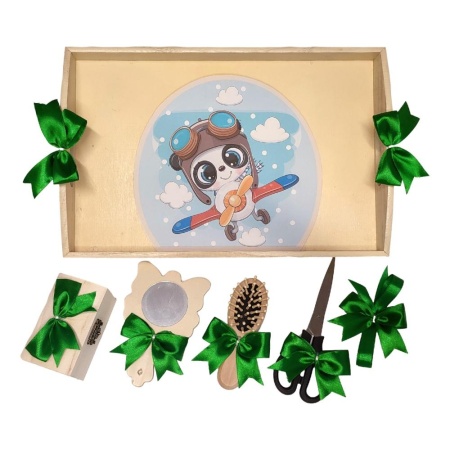 Set tava mot panda aviator, baietel 1 an, fundite verzi Denikos® TV006 - Img 2