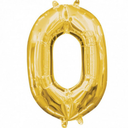 Balon folie cifra 0 auriu