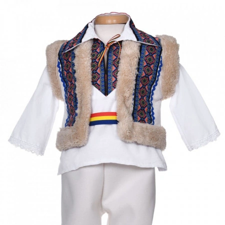 Set botez popular baiat, trusou botez landou, lumanare si costum traditional, Denikos® C9268 - Img 3