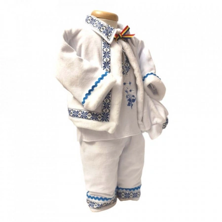 Set costum popular botez, trusou si lumanare personalizata, decor traditional, Denikos® C9004 - Img 6