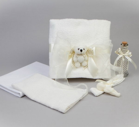 Trusou botez ivory cu ursulet NK0006