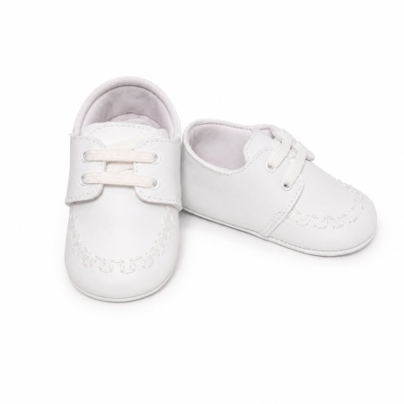 Pantofiori albi pentru botez baieti - eleganti, comozi si usori pentru bebelusi, Denikos® H055 - Img 3