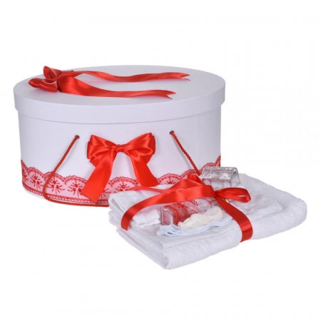 Set botez - trusou botez, lumanare cu mesaj si cutie trusou, decor elegant dantela Rosie, Denikos® C1120 - Img 3