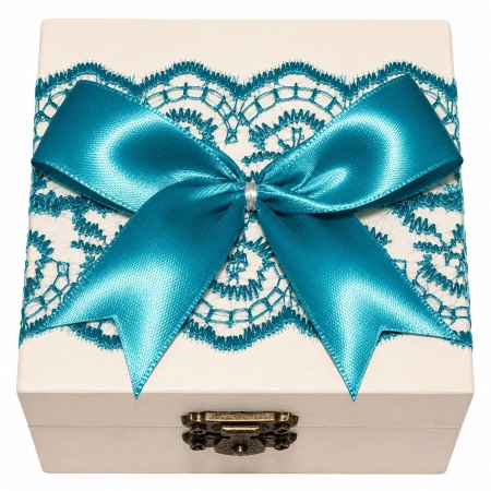 Set prima baita dupa botez cu nasii pentru baiat - Cutie eleganta, sapun, fulg si borcanel cu ingrediente traditionale, decor turcoaz, Denikos® NK109 - Img 3