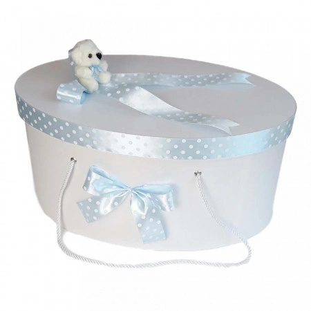 Set trusou botez, cutie trusou si lumanare, Ursulet, fundita bleu, Denikos® 16 - Img 4