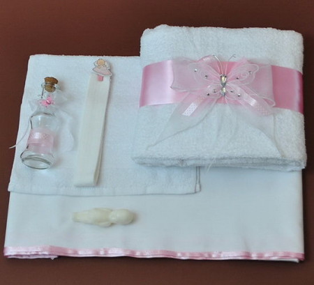 Trusou botez fluturasi roz NK029