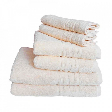 Set 6 prosoape groase si pufoase, bumbac, model grecesc, Crem, Denikos® 254 - Img 2
