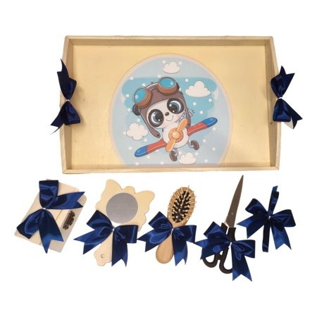 Set tava mot panda aviator, baietel 1 an, fundite bleumarin Denikos® TV003 - Img 2
