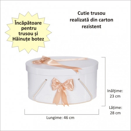 Cutie trusou botez dantela crem / ivoire si fundite asortate, Denikos® 813 - Img 2