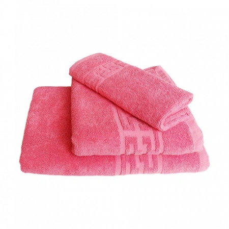 Set 3 prosoape groase si pufoase, bumbac, model grecesc, Corai, Denikos® 250 - Img 2