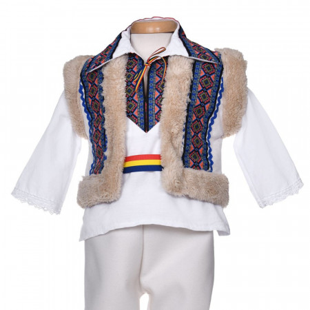 Set botez traditional baiat, trusou botez national, lumanare si costum popular, Denikos® C9279 - Img 5
