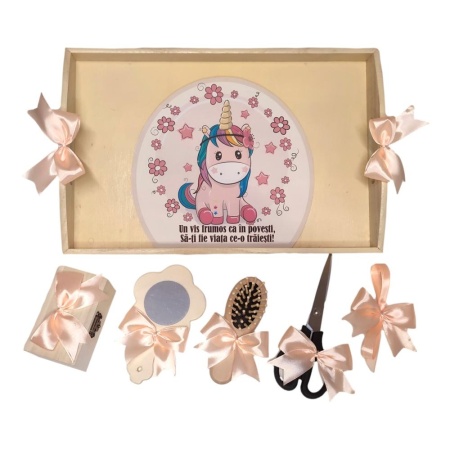 Set tava mot ruperea turtei tema Unicorn, fetita, fundite Somon, Denikos® TV068 - Img 2