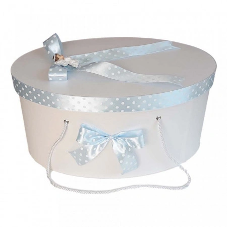 Set trusou botez, cutie trusou si lumanare, Ingeras, fundita bleu, Denikos® 12 - Img 4