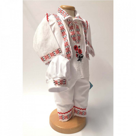Costum traditional baietel, Rosu, Denikos® 673-M - Img 3