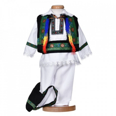 Set botez traditional baietel, trusou botez landou, lumanare si costum traditional, Denikos® 1044 - Img 3