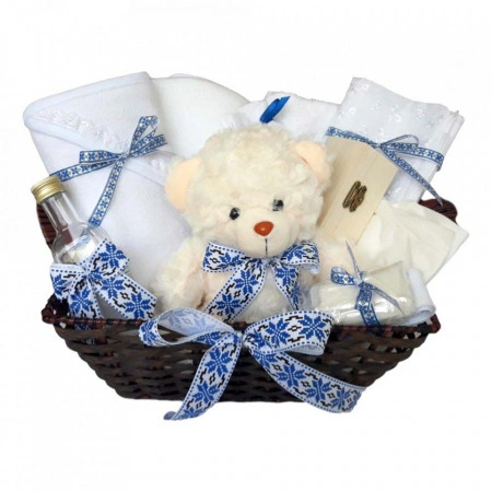Set botez traditional baietel, trusou botez, lumanare si costum traditional baiat, Denikos® 739 - Img 3