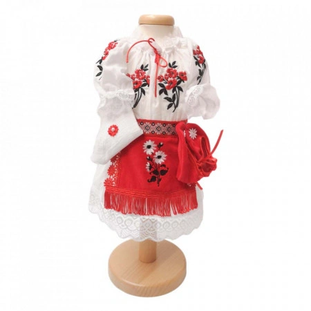 Set botez traditional fetita, trusou botez landou, lumanare si costum traditional, Denikos® 978 - Img 6