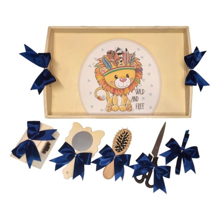 Set tava mot ruperea turtei tema Leu, fundite bleumarin, Denikos® TV042 - Img 2