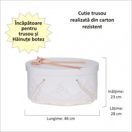 Cutie trusou botez dantela ivoire, eleganta si o fundita asortata, Denikos® 821 - Img 2