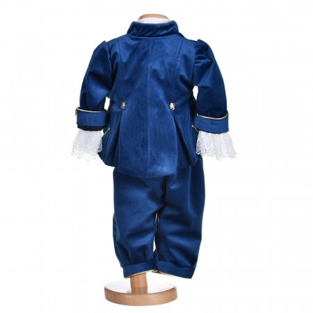 Set botez baieti, costum botez Printisor, 5 piese, trusou botez si lumanare, decor bleumarin, Denikos® C1141 - Img 4