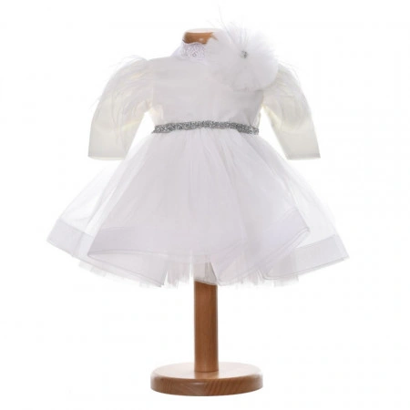 Set botez elegant, rochita 2 piese, trusou botez, cutie trusou si lumanare, decor dantela alba, Denikos® C9186 - Img 4