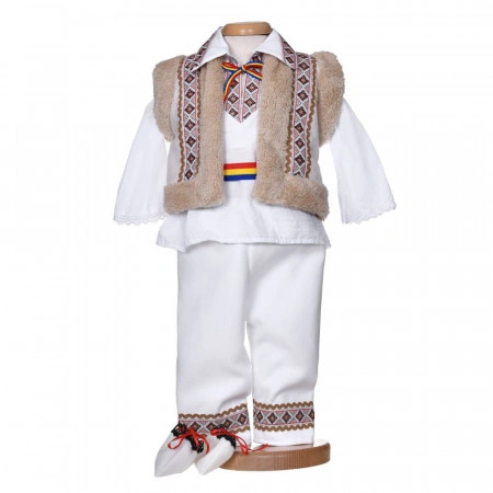 Set botez traditional baiat, trusou botez national, lumanare si costum popular, Denikos® C9278 - Img 3