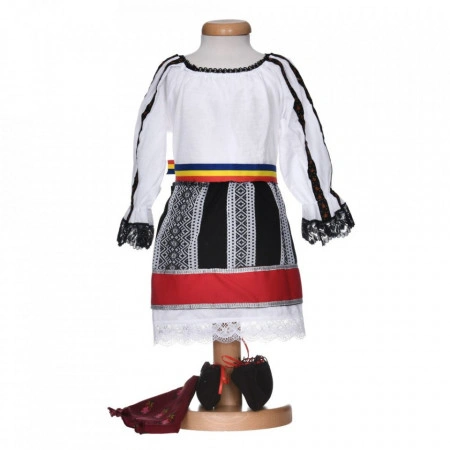 Set costum traditional fata, trusou botez landou si lumanare, decor national, Denikos® C9274 - Img 2
