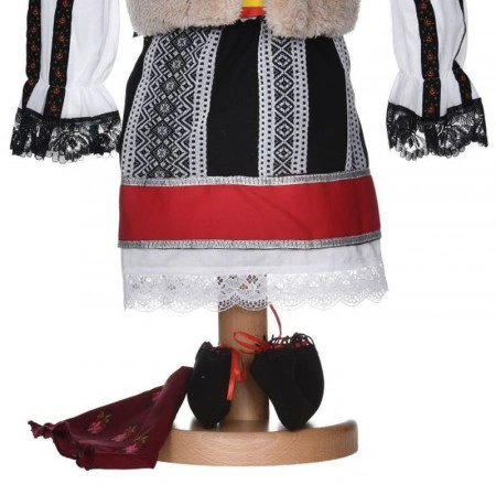 Set costum traditional fetita, trusou botez landou si lumanare, decor national, Denikos® 1052 - Img 6