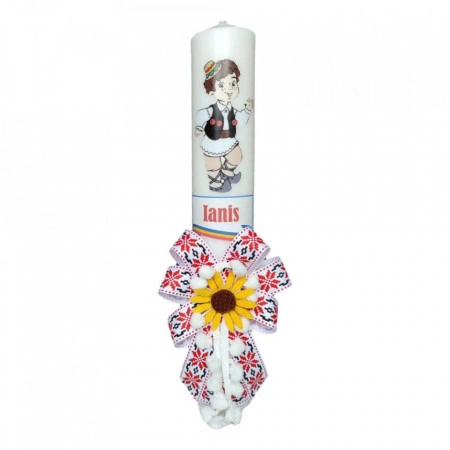 Set hainute botez, trusou si lumanare personalizata, decor traditional, Denikos® C9009 - Img 2