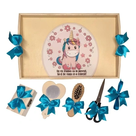 Set tava mot ruperea turtei tema Unicorn, fetita, fundite Turcoaz, Denikos® TV066 - Img 2