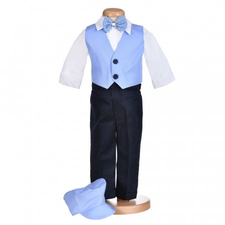 Costum botez baiat, Blue Chic, 5 piese, Denikos® H007 - Img 2