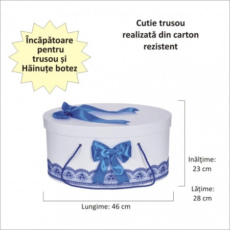 Cutie trusou botez dantela albastra si fundite asortate, Denikos® 810 - Img 2