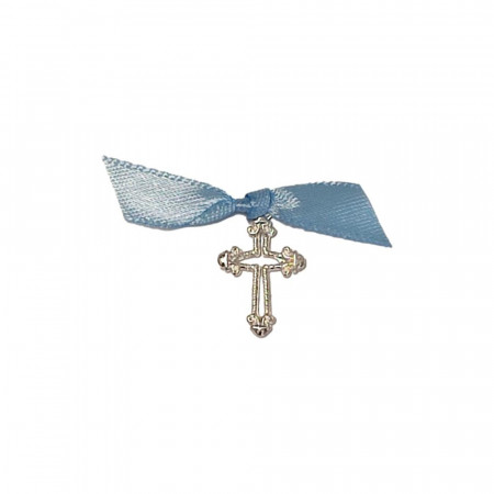 Set 25 cruciulite botez fundita bleu si cutie cadou Denikos® CB-22 - Img 2