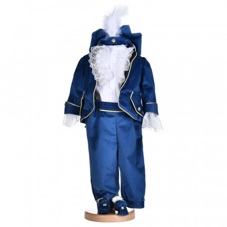 Set botez baieti, costum botez Printisor, 5 piese, trusou botez si lumanare, decor bleumarin, Denikos® C1141 - Img 5