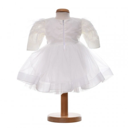 Set botez elegant, rochita 2 piese, trusou botez, cutie trusou si lumanare, decor dantela alba, Denikos® C9186 - Img 5