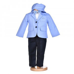 Costum botez baiat, Blue Chic, 5 piese, Denikos® H007