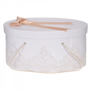 Cutie trusou botez dantela ivoire, eleganta si o fundita asortata, Denikos® 821
