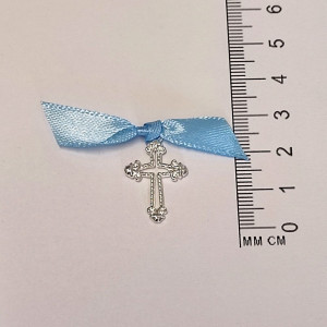 Set 25 cruciulite botez fundita bleu si cutie cadou Denikos® CB-22 - Img 3
