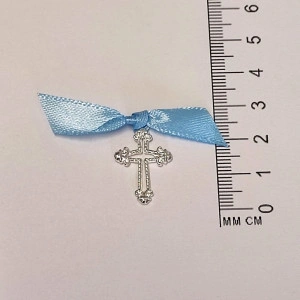 Set 25 cruciulite botez fundita bleu si cutie cadou Denikos® CB-22 - Img 3