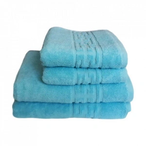 Set 4 prosoape groase si pufoase, bumbac, model grecesc, Bleu, Denikos® 248 - Img 2