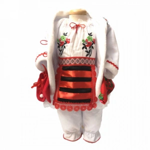 Set costumas rochita populara, trusou botez, cutie trusou si lumanare, decor traditional, Denikos® C9108 - Img 4