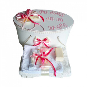 Set cutie trusou personalizata si trusou botez decor fundite si fluturasi, Denikos® 222
