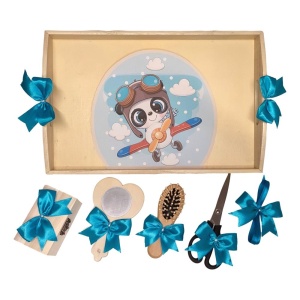 Set tava mot panda aviator, baietel 1 an, fundite turcoaz Denikos® TV005 - Img 2