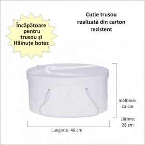 Cutie trusou botez dantela alba, eleganta si o fundita asortata, Denikos® 818 - Img 2