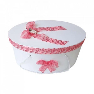 Cutie trusou botez dantela corai si ingeras, Denikos® 385